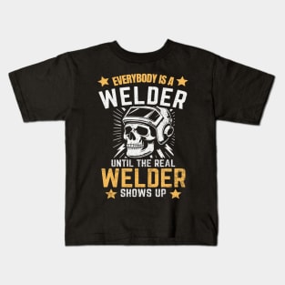 Welder Skull Funny Quotes Welding Retro Kids T-Shirt